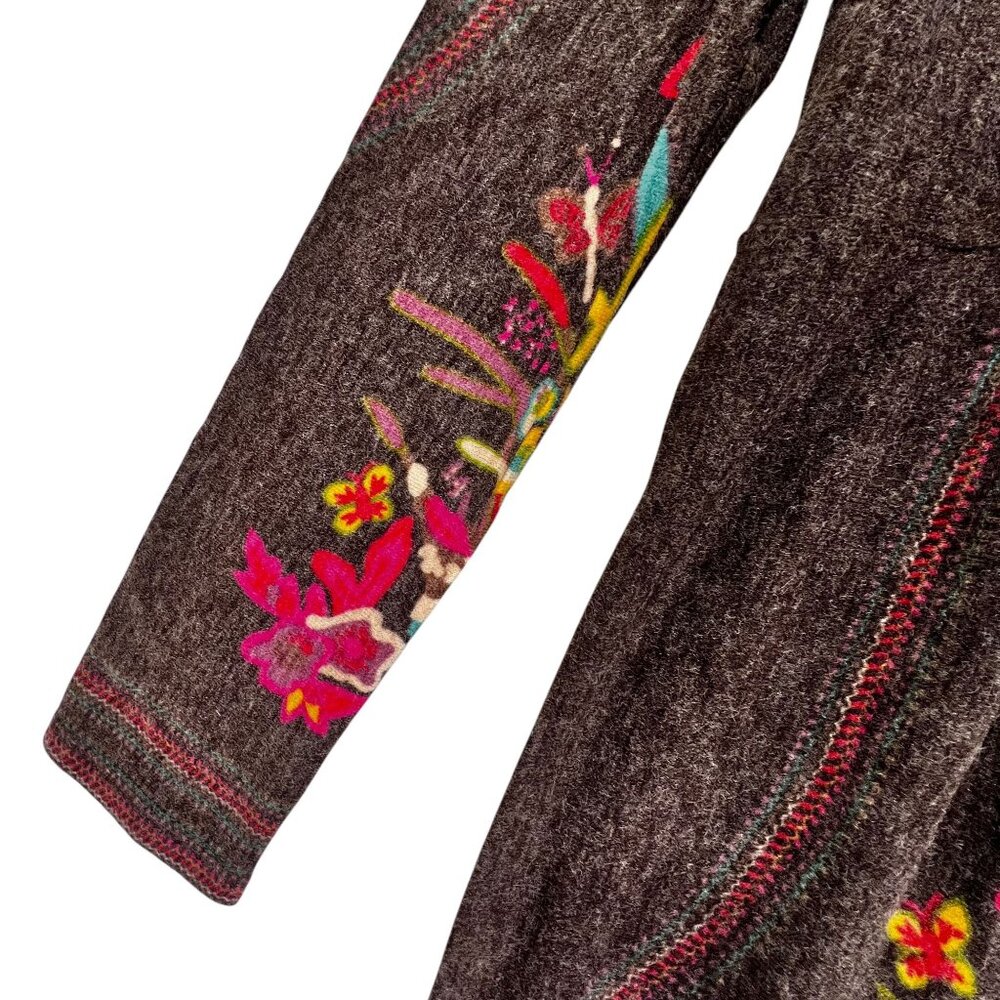 Aryeh NWT Dress Floral Butterfly Design Brown Womens M Boho Cottage Core LS - Picture 8 of 16